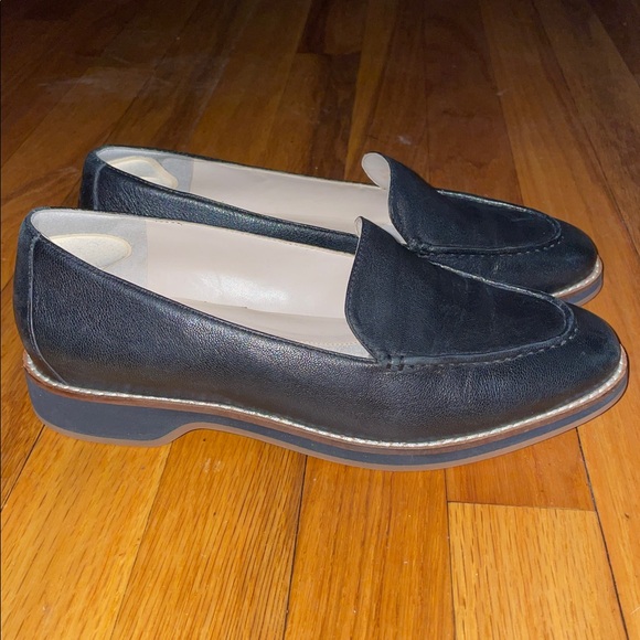 Cole Haan The Go-To Leather Loafers. Size 7.5. Black w White sole stitching. - Picture 1 of 11
